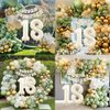 GYESXYW Sage Green 18th Birthday Decorations for Girls, Olive Green and Gold 18th Birthday Decorations Set, Happy Birthday Banner, Crown, Birthday Sash, Confetti Balloons for Girls Party Supplies