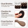 Jurrissa Mini Hair Bursh for Women,Men,Kids-Protable Travel Size Mini Detangler Brush for Pockets,Purses-Nylon&Boar Bristles Small Paddle Brush for Smooth,Add Shine(Mocha)