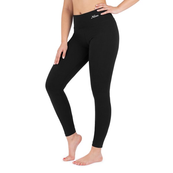 Nirlon Womens Leggings High Waisted Workout Leggings for Women Tummy Control (M, Black)