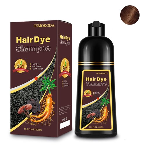Fedulili Light Brown Hair Dye Shampoo for Color Treated, 3-in-1 Long Lasting, Gray Hair Coverage for Women and Men, 500 milliliters