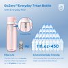 Philips GoZero Everyday Filtered Water Bottle with Philips Everyday Water Filter, BPA-Free Tritan Plastic, Purify Tap Water Into Healthy Drinking Tasting Water, 22 oz, Pink