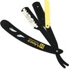 BLACK & GOLD COMBINATION Stainless Steel Barber Exchangeale Blade Straight Edge Barber Shaving Razor -Safety Razor -Macs-045B