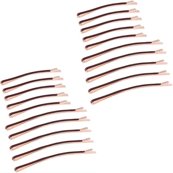 20pcs Simple Brown Metal Bobby Pin Classic Diy Hairpins Hair Barettes Sytling Decorative Hair Accessory for Women Girls(10 long and 10 short)