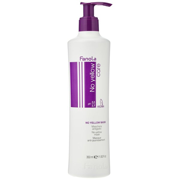 Fanola Hair Mask 11.8 oz - Anti Brass Color Depositing Purple Mask - Toning Mask for Blonde, Silver, Gray, and Highlighted Hair - Removes Yellow Tones & Brassiness from Bleached Hair
