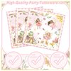 120PCS Fairy Party Supplies for Girls 1st 2rd First Birthday Fairies Enchanted Themed Baby Shower Party Decorations Garden flower Tableware Set Paper Plates Napkins Forks for 20 Guests