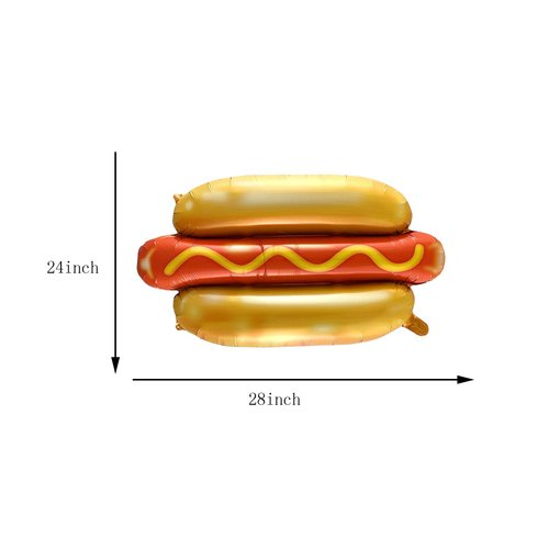 6PCS Hamburger Hot Dog Ketchup Bottles Mustard Bottles Foil Mylar Balloons Food Balloons for Birthday Barbecue Picnic Cookout Fast Food Snacks Themed Party Decorations