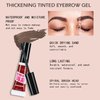 Waterproof Colored Eyebrow Gel Set, Thick Eyebrow Gel, Thickening Eyebrow Mascara Gel, Fast Eyebrow Shaping,Long Lasting Transfer-Proof Extreme Hold Brow Glue. (Black-2pcs 03#)