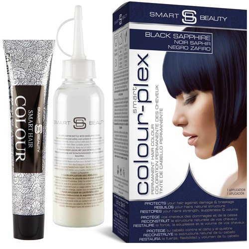 Best Hair Dye Permanent with added Plex hair anti-breakage technology, Vegan & Cruelty Free | Smart Beauty (Blue Black)