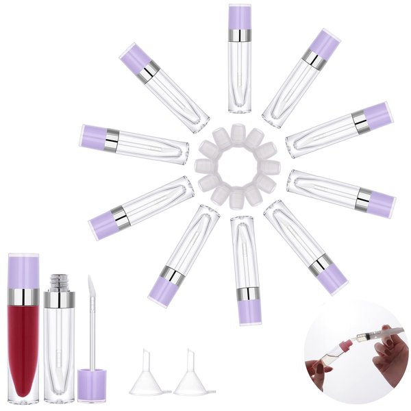 Refillable Empty Lip Gloss Tubes with Wand 10 pack, YITOU 6.4ml Lip Balm Cosmetic Containers with Rubber Stopper Bulk Mini Split Bottle for DIY Lipstick Lip Glaze Foundation, Beauty Making Kit Cheaper