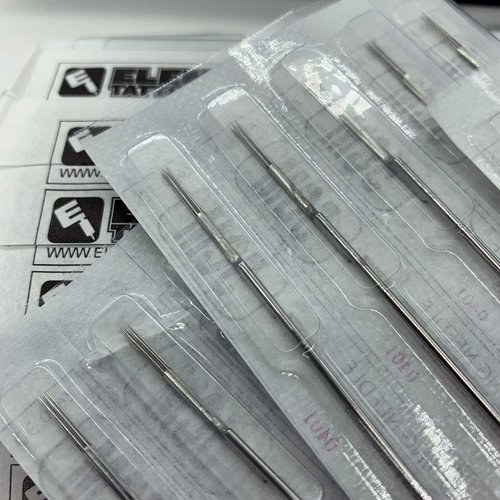 ELEMENT TATTOO SUPPLY - Tattoo Needles - Long Bar - Curved Mag - Magnum - Box of 50 - Long Taper - Box of 50 Pins 5CM