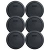 Pyrex 7201-PC 4 Cup Round Storage Cover for Glass Bowls (6, Black)