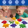 TMBLNEP Montessori Learning Toys for Toddlers, Matching Letters Fine Motor Toy, Double-Sided 26 PCS ABC Dinosaur Alphabet Games for Kids Ages 3-5 (Letters)