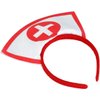 LanttAotte Nurse Hat Costume, 2 PCS Halloween Headband Bloody Nurse Accessories Red Cross Nurses Cap Party Supplies, Red