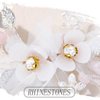 Foyte Crystal Bride Wedding Headpieces Flower Bridal Hair Vines Rhinestone Leaf Hair Pieces Pearl Hair Comb Bridesmaid Side Combs Hair Accessories for Women and Girls (leaf flower)