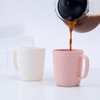 Kurala Coffee Mugs Set of 5, Plastic Coffee Cups Set, 10 Ounce Unbreakable Coffee Mug Plastic with Handle, 3 Basic Colors, Plastic Mug Dishwasher Safe
