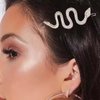 Iaceble Bohemia Crystal Hair Clip Barrette Gold Snake Hairpin Clip Metal Serpent Hair Barrette Sparkly Rhinestone Hairclips Pin Hair Accessories for Women and Girl Headdress (gold)