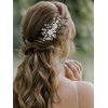 SWEETV Bridal Hair Comb Clip Pin Rhinestone Pearl Wedding Hair Accessories for Bride Bridesmaid, Silver
