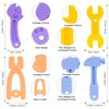 Hooku 4 Pack Silicone Teething Toys for Babies 0-6 Months, Teethers for Babies 6-12 Months, Hammer Spanner Wrench Pliers Tools Shape Sensory Chew Toys