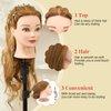 Neverland Beauty Mannequin Head with 60% Real Human Hair, 24 Inch Cosmetology Mannequin Doll Head for Hair Styling, Hairdressing Training Practice Braiding Manikin Head with DIY Hair Styling Set