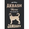 The Best Akbash Moms are Born in January: Akbash Notebook Blank Lined Journal Pages for Birthday gift, Perfect composition for any Akbash Lover