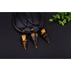 XIANNVXI Tiger Eye Healing Crystal Stone Pointed Necklace Adjustable Black Rope Natural Gemstone Pendant Necklaces Jewelry for Men Women