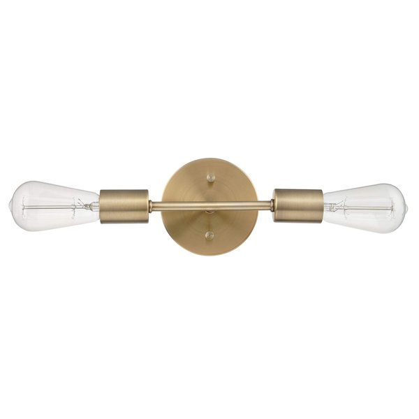 Globe Electric 51736 Alexandria 2-Light Reversable Vanity Light, Matte Brass, Gold, Bulb Not Included