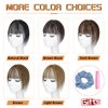 MORICA Bangs Hair Clip, 360° 3D Cover Clip in Bangs 100% Real Human Hair Toppers with Bangs，Hair pieces Clip on Bangs for Women Fake Bangs for Daily Wear (Dark Brown, 5×7 3D Bangs)