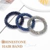 Fashey Pearl Hair Ties Rhinestone Ponytail Holder 3 Pcs Bead Set Hair Scrunchies Elastic Hair Bands Hair Accessories for Women and Girls (blue,green,dark blue)