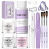 Saviland Acrylic Nail Kit: Professional Acrylic Nail Kit 15g Clear/White/Pink Acrylic Powder nail Kits Acrylic with Everything Monomer Liquid Acrylic Nail Brush Nail Forms Dappen Dish Gift Set