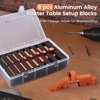 Neitra Router Table Setup Blocks Woodworking - 8pcs Aluminum Alloy Precision Setup Bars for Routers Tables Saw Accessory, Measuring Height Depth Angle Gauge with Storage Case (Each in Varies Thick)