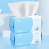 2 Pack Cotton Facial Dry Wipes 100 Count, Deeply Cleansing Disposable Face Towel Cotton Tissue, Multi-Purpose for Skin Care, Make-up Wipes, Face Wipes and Facial Cleansing(200 Count)