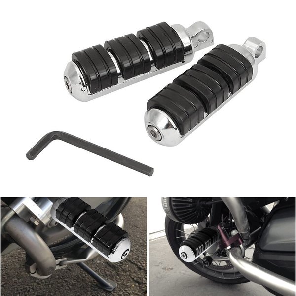 OXMART Motorcycle Foot Pegs, Engine Guard Bar Highway Foot Rests,with Anti-Slip Cushioning Rubber,Universal Fit for Harley Davidson Sportster Honda Yamaha Suzuki Kawasaki