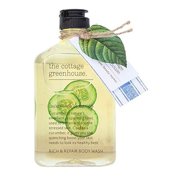 The Cottage Greenhouse Cucumber & Honey Body Wash | Fragrant and Hydrating | Gentle Formula Including Coconut Oil & Cocoa Butter | 11.5 fl oz / 340 ml