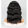 siswin Short Wavy Bob Wigs for Women Black Wig with Lace Synthetic Wigs for Black Women 14 Inch Middle Part Wig Black Curly Wigs for White Women Shoulder Length Wig for Daily (#1B Natural Black)