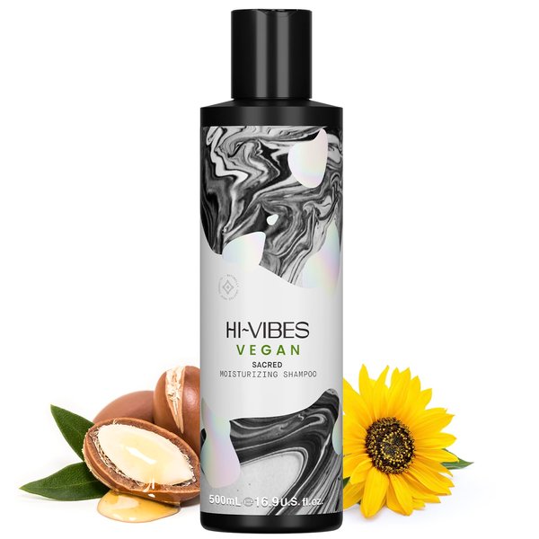 MOEHAIR Hi-Vibes Vegan Sacred Moisturizing Shampoo | Infused with Sunflower, Avocado & Argan Oil | Hydrates & Nourishes Hair | Repairs Damage | Softens Hair | Paraben & Sulfate Free (16.9 Oz. Fl)