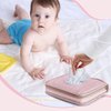 Rexmica Diaper Clutch Bag with 2 Pieces Wipes Dispensers, Small Diaper Bag with Multiple Pockets for Storage of Baby Necessities, Baby Travel Essential, Pink