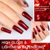 COSMOO 12ml Wine Red Nail Polish, Burgundy Red Quick Dry Nail Lacquer, Super Lustrous Nail Enamel Polish, Dark Red Iridescent Ultrachrome Nail Art Varnish
