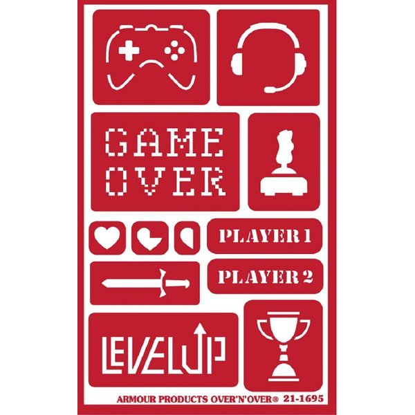 Armour Over n Over Reusable Glass Etching Stencil ~ ONO Gamer