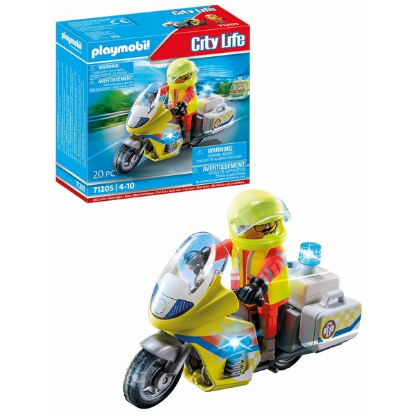 Playmobil Rescue Motorcycle with Flashing Light