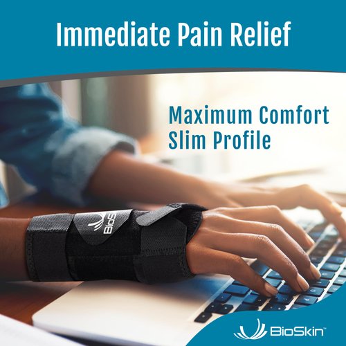 BioSkin Carpal Tunnel Wrist Brace - For Arthritis Pain And Support, Tendonitis, Wrist Sprains, Night Wrist Sleep Support Brace, Wrist Splint, Wrist Support For Women And Men, HSA or FSA Eligible