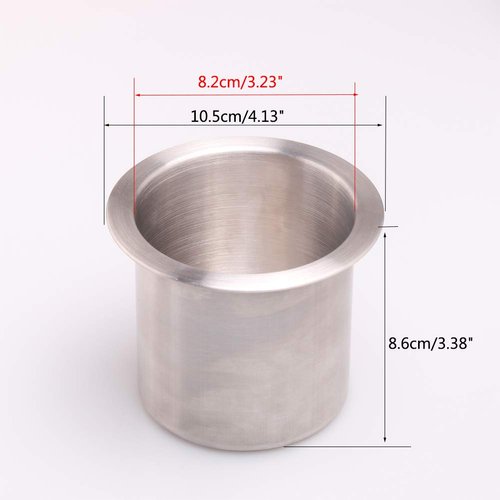 Xinally Run Pack of 1 Stainless Steel Drop-in Cup Drink Holder Poker Table Drink Holder (Silver)