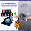 PROMAXIBINDER MTG Deck Box BTB for Commander Display, Fits 100 Double Sleeved Cards, 2 Dividers & 1 Toploader, Strong Magnet Leather Trading Card Storage Box for Magic the Gathering, TCG, CCG, Navy