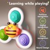 3PCS ALASOU Pop up Suction Cup Spinner Toys for 1 Year Old Boy Girl|Novelty Spinning Tops Bath Toys for Kids Ages 1-3|Sensory Toys for Toddlers 1-3 Year Old Boy Birthday Gift