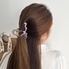 Hair Claw Clips for Women Purple Hair Clips Heart Shaped Hair Clip for Girls Elegant Claws Medium Size Acrylic Hairpin Glitter Hair Barrettes Non-slip Hair Clamp Hair Accessories for Hair Styling 1Pcs