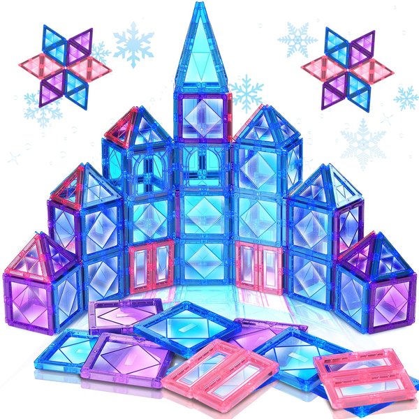 Zerxona 20PCS Magnetic Tiles Kids Toys for 3 4 5 6 7 Years Old, Magnetic Building Blocks for Kids Age 3-5 4-8 STEM Toys, Encourage Creativity & Develop Fine Motor Skills with Sensory Magnet Tiles Toys