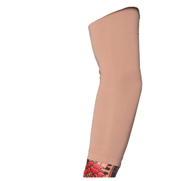 Tat2X Ink Armor Premium 3/4 Arm Tattoo Cover Up Sleeve - No Slip Gripper - U.S. Made - Suntan - ML (single arm/elbow sleeve)