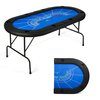 DC DICLASSE Foldable Poker Table, Card Table w/Cup Holder,Casino Leisure Table Texas Hold 'Em Poker Table for Blackjack Board Game,Blue Speed Felt,No Assembly Required(Baccarat)