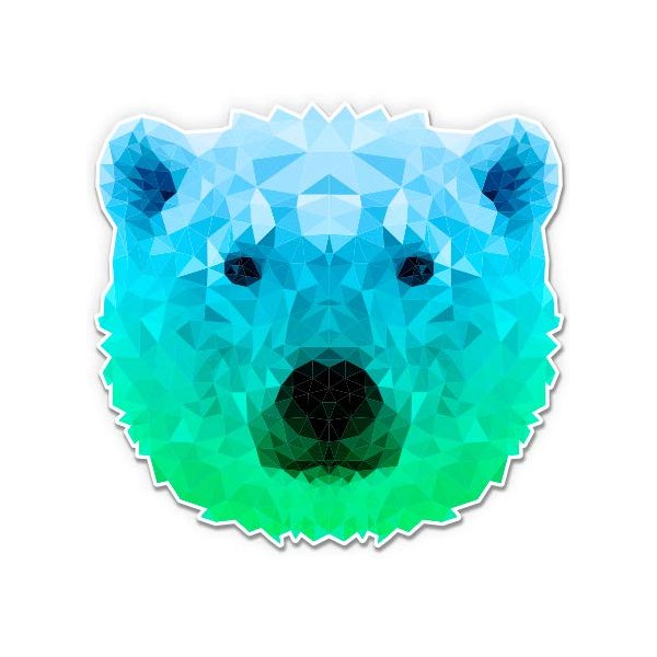 Polar Bear Geometric - 12" Vinyl Sticker Waterproof Decal