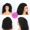 13x6 Afro Curly Lace Front Wigs Human Hair 200% Density 13x6 Transparent Frontal Wigs Human Hair for Women Pre Plucked Curly Glueless Wigs Human Hair Pre Plucked Knots Bleached Black Wigs 22 Inch