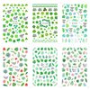 12 Sheets Summer Leaf Nail Art Stickers 3D Self-Adhesive Nail Decals Nail Art Supplies Palm Leaves Clover Nail Design for Women Manicure Nail Decorations Accessories